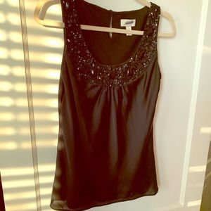LOFT Black Embellished Tank Top